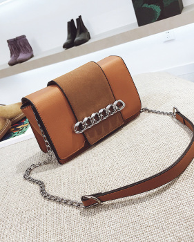  Fashion Chain Decoration Light Brown Leather Crossbody Bag
