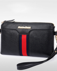 Fashion Zipper Design Black PU Clutches Bags
