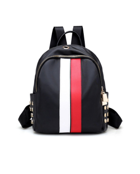  Fashion Zipper Design Striped White leather Backpacks