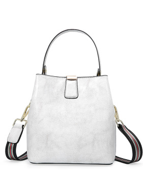 Leather Women's bag with fashionable waxy leather bucket bag handbag shoulder bag #95102