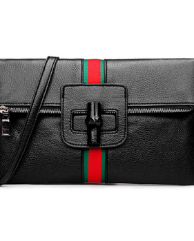 Stylish Patchwork  Black PU Clutches Bags