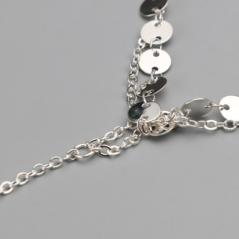  Fashion Tassel Design Silver Metal Necklace