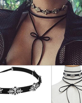 Fashion Metal Decoration Black Necklace