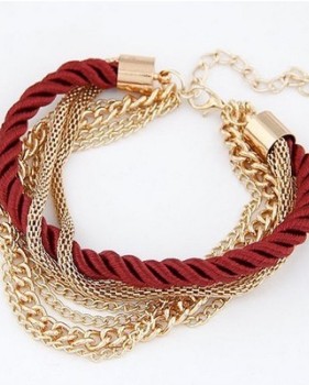 Fashion Multi-layered Red Knitting Bracelet