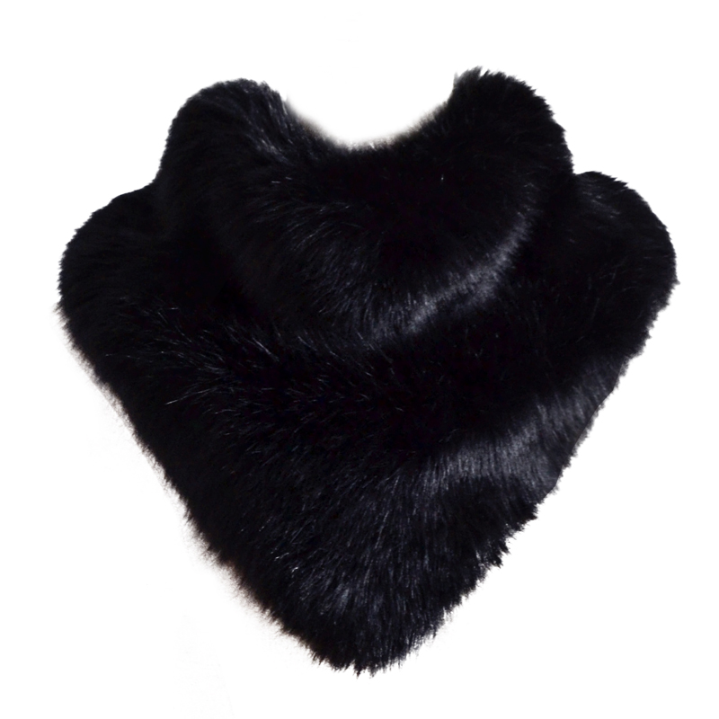  Fashionable Fur Design Black Wool Scarves