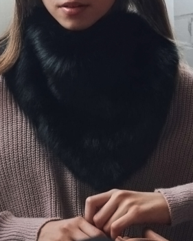  Fashionable Fur Design Black Wool Scarves