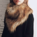  Fashionable Fur Design Khaki Wool Scarves