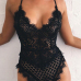  Sexy See-Through Black Lace One-piece Jumpsuits
