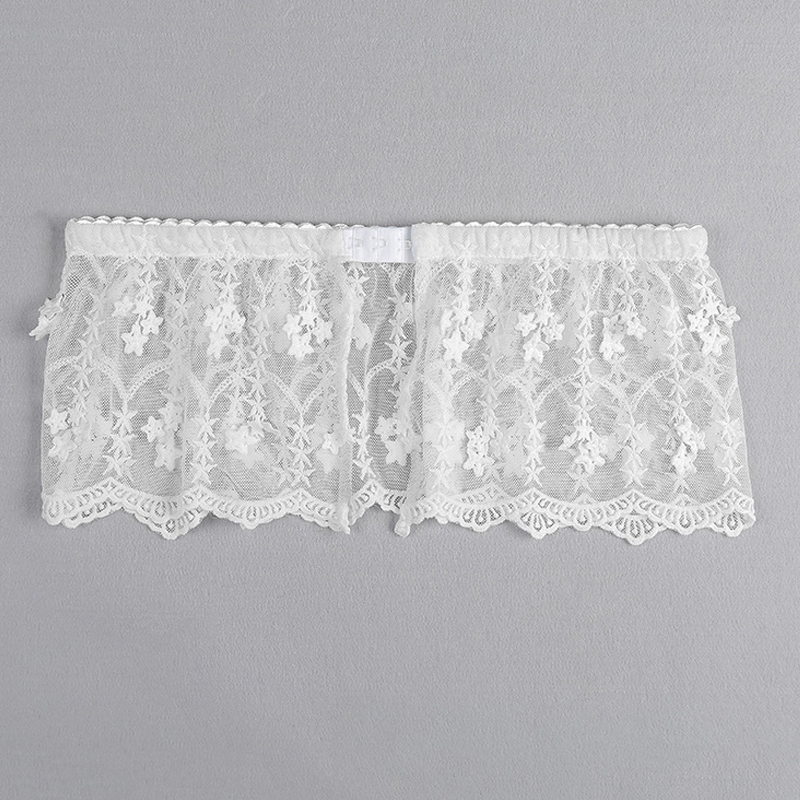 Sexy Falbala Design White Polyester Corsets