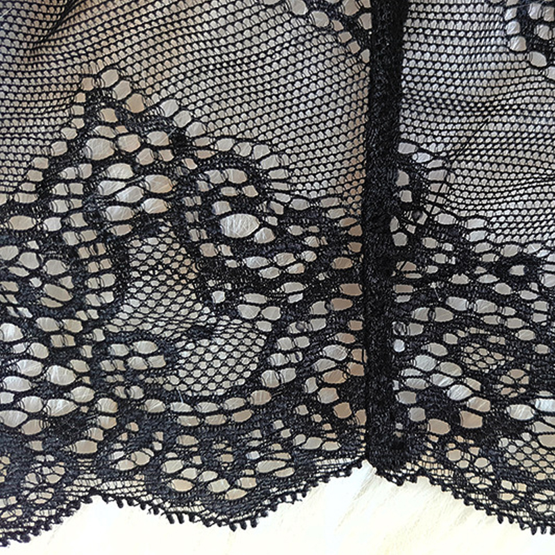 Sexy Lace Trim Patchwork Black Panties 