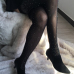 Trendy Diamante Decorative Black Velvet Stockings