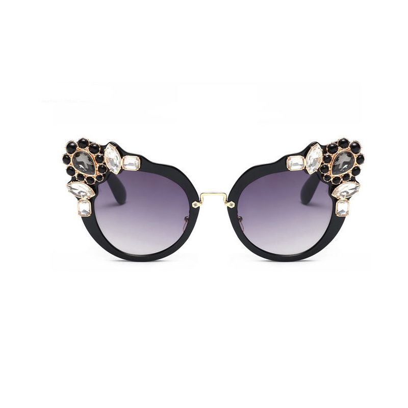  Euramerican Diamante Decorative Black PC Sunglasses