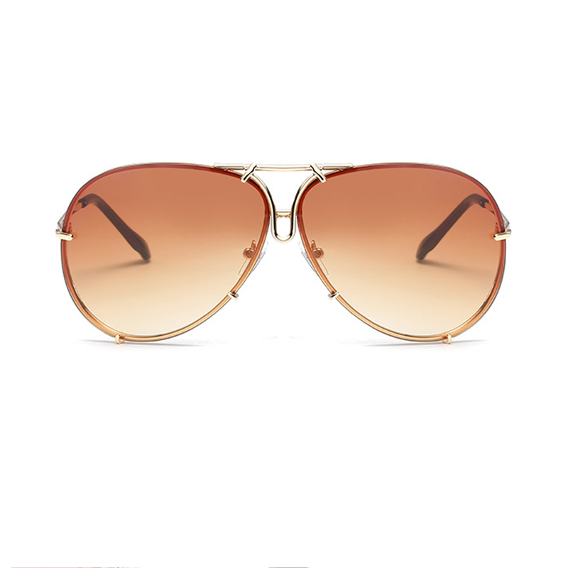  Fashion Gold Frame Coffee PC Sunglasses