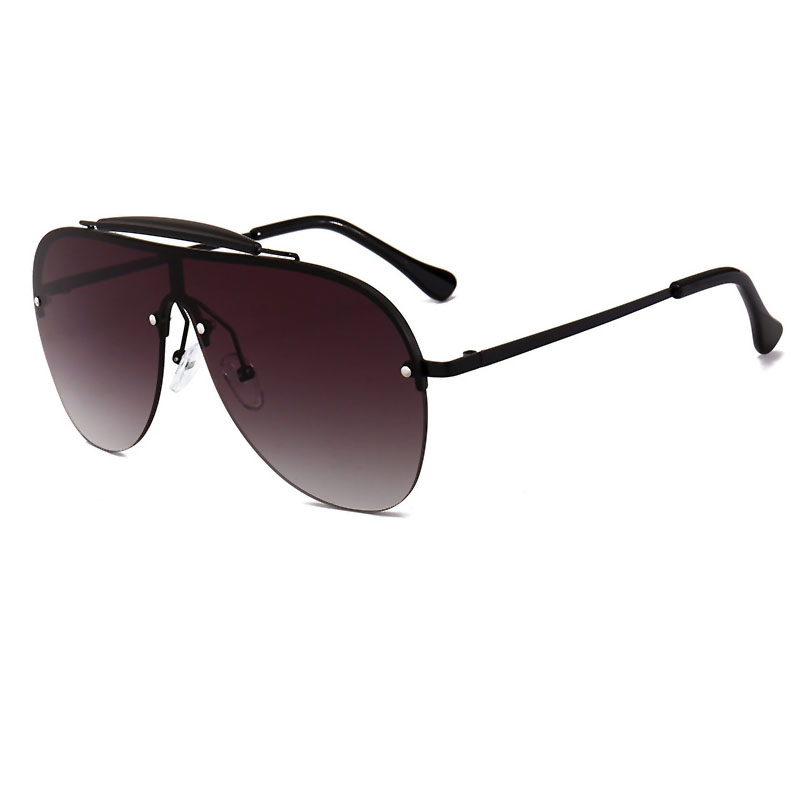  Fashion Integral Crossbeam Design Dark Grey PC Sunglasses