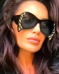  Fashion Irregular Frame Design Black PC Sunglasses