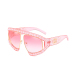  Fashion Pearl Trim Big Frame Design Pink PC Sunglasses