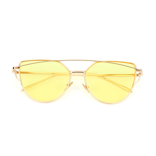Stylish Yellow Metal Sunglasses