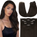 Wig clip human hair set of seven pieces, 120g wig clips #95151