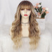 Wigs for womens long curly hair with gradually changing color in front of lace wig headband #95143