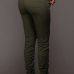  Euramerican High Waist Zipper Design Green Cotton Blends Pants