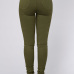  Euramerican High Waist Zipper Design Green Denim Pants