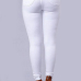  Trendy High Waist Embroidered Design White Denim Pants