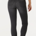  Trendy Mid Waist Zipper Fly Dark Grey Denim Pants