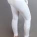 Sexy High Waist Hollow-out White Polyester Leggings