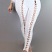 Sexy High Waist Hollow-out White Polyester Leggings