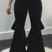  Euramerican High Waist Falbala Design Black Qmilch Pants