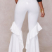  Euramerican High Waist Falbala Design White Qmilch Pants