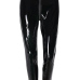  Euramerican High Waist Zipper Design Black Leather Pants(Without Accessories)