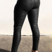  Fashion High Waist Black Leather Zipped Pants