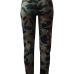  Leisure Elastic Waist Camouflage Printed Army Green Pants