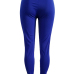  Sexy High Waist Hollow-out Blue Polyester Pants