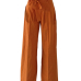  Stylish High Waist Yellow Cotton Pants(With Belt)