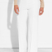  Trendy High Elastic Waist White Polyester Pants