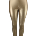 Euramerican High Elastic Waist Gold Leather Pants