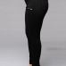 Trendy Mid Waist Zippered Decoration Black Denim Skinny Pants