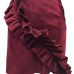  Euramerican Flounce Design Jujube-red Polyester Sheath Mini Skirts