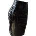  Euramerican High Waist Black Leather Knee Length Skirts