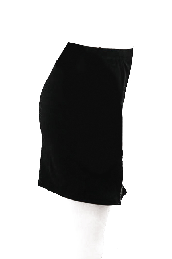  Euramerican Zipper Design Black Polyester Sheath Mini Skirts