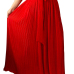 Trendy High Waist Red Polyester Pleated Skirts