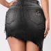 Stylish High Waist Asymmetrical Black Cotton Mini Skirts