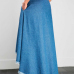 Trendy Asymmetrical Blue Denim Ankle Length Skirts