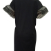  Euramerican Round Neck Printed Black Polyester Mini Dress