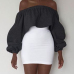 Leisure Dew Shoulder Dark Grey Polyester Sheath Mini Dress