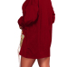  Leisure Round Neck Printed Wine Red Cotton Mini Dress