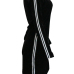  Sexy Bateau Neck Ribbon Splicing Black Velvet Mini Dress(Without Necklace)