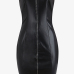  Sexy Bateau Neck Zipper Design Black Polyester Sheath Mini Zipped Dress